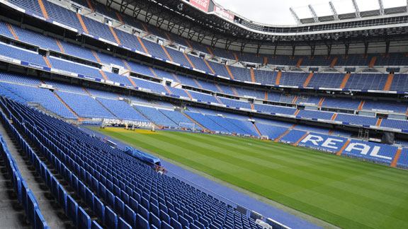 Empty Bernabeu stadium