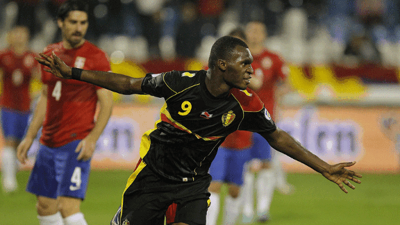 Christian Benteke Belgium vs Serbia celeb