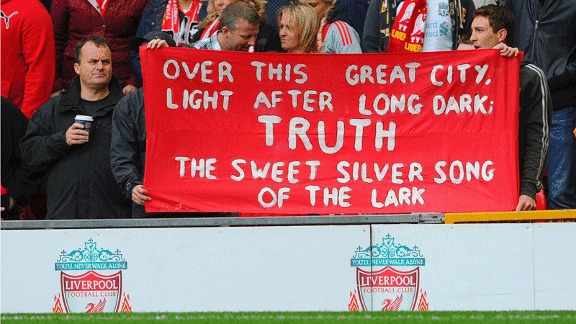 Liverpool Hillsborough Truth banner