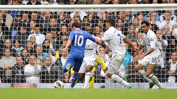 Juan Mata fires in the equaliser for Chelsea