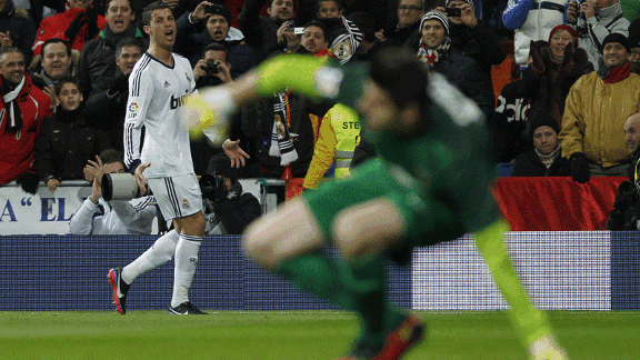 Cristiano Ronaldo celeb Courtois woe Real Madrid v Atletico MAdrid