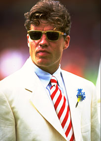 Liverpool's Stig Inge Bjornebye rocks the 'Spice Boy' look prior to the FA Cup final