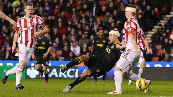 Franco Di Santo nets an equaliser for Wigan against Stoke