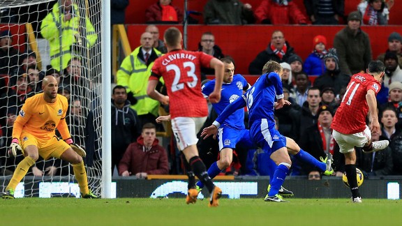 Ryan Giggs opens the scoring for Manchester United