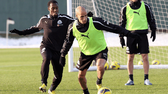 Gabriel Obertan and Vurnon Anita Newcastle training