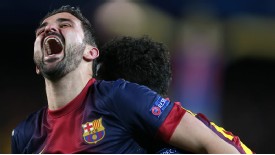 David Villa Barcelona scream shout