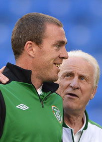 Giovanni Trapattoni and Richard Dunne Ireland