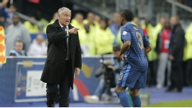 Didier Deshcamps Patrice Evra touchline exchange France