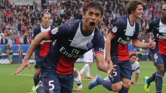 Marquinhos opened the scoring for PSG against Toulouse.