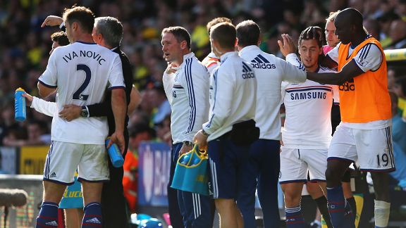 Eden Hazard group celeb bench Chelsea Norwich