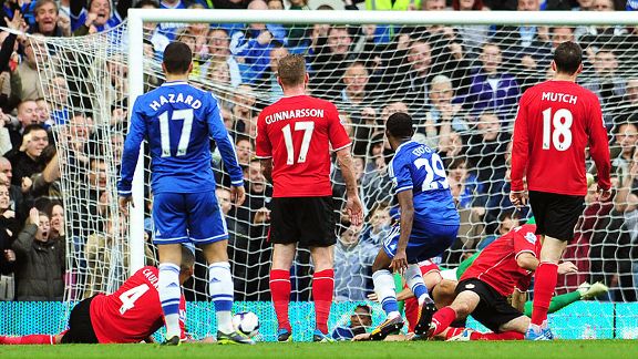 Samuel Eto'o fires Chelsea in front at home to Cardiff.