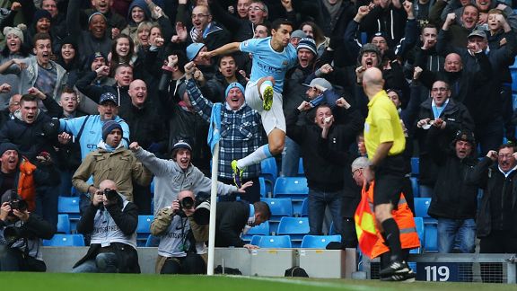 Jesus Navas celeb MAn City vs Spurs