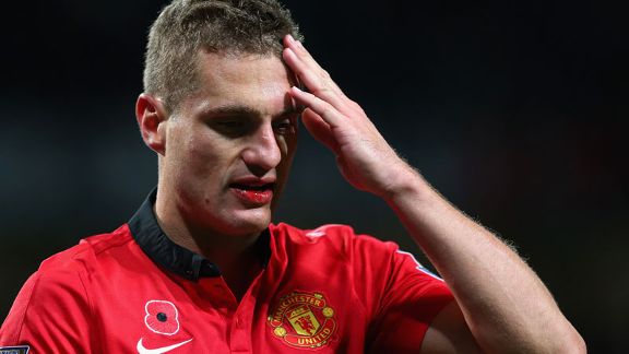 NEmanja Vidic bloodied lip