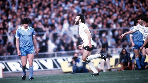 Ricky Villa celebrates THAT goal against Man City at Wembley.