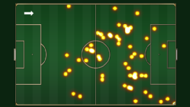 Juan Mata's touchmap from Chelsea's 3-3 draw against Manchester United in February 2012.