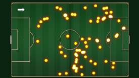 The areas where Juan Mata was active on the ball in Chelsea's 4-2 win over Spurs in October 2012.