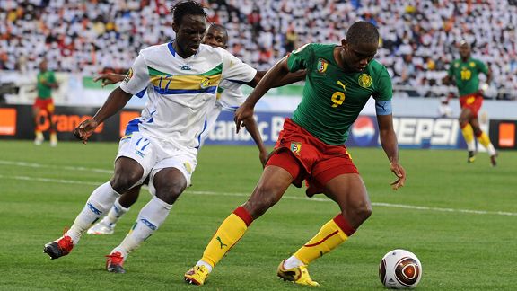 Gabon's Daniel Cousin in action against Cameroon at the ANC.