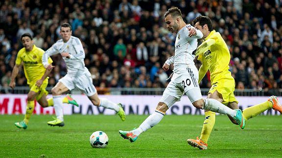 Jese scores Real Madrid's third goal against Villarreal.