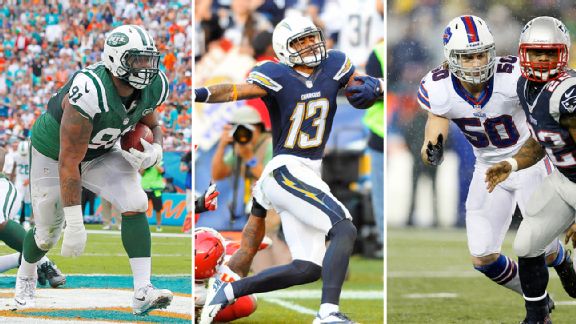 Sheldon Richardson, Keenan Allen, and Kiko Alonso