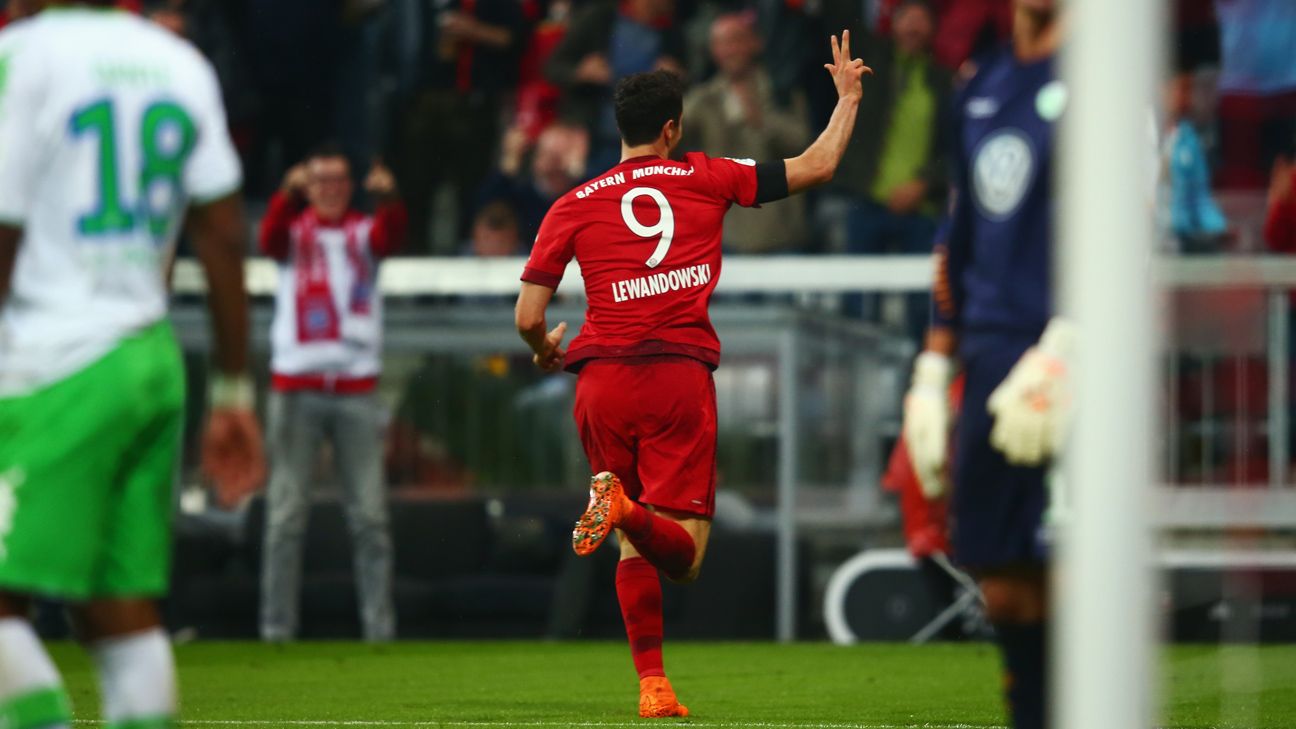 Robert Lewandowski's five goals in nine minutes In numbers ESPN FC