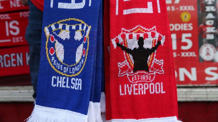 Liverpool and Chelsea scarves