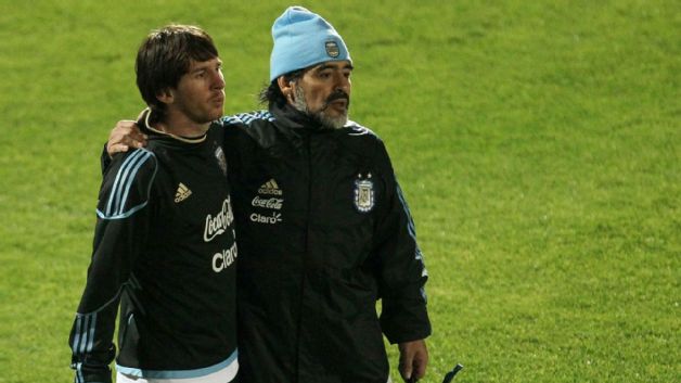 Lionel Messi and Diego Maradona