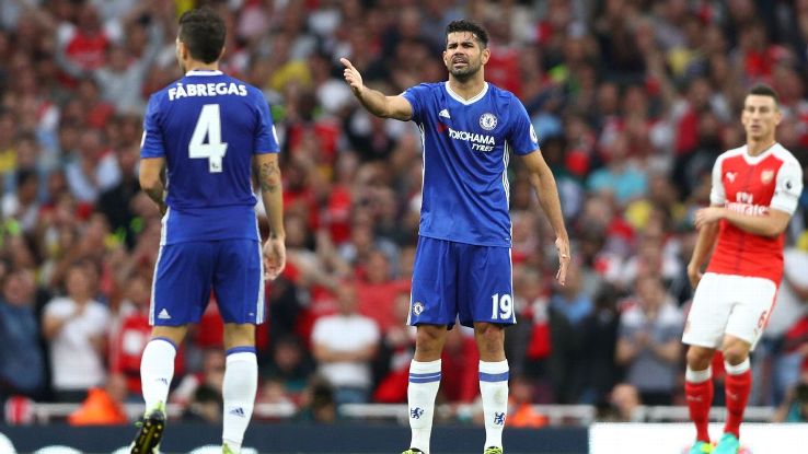 Cesc Fabregas and Diego Costa