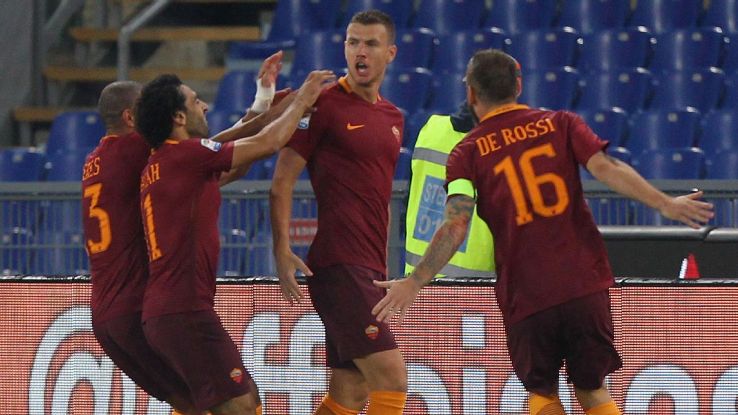 Edin Dzeko and Roma scored a big victory over Inter Milan on Sunday.