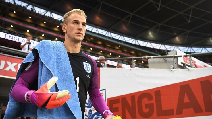 Joe Hart of England makes his way out onto the pitch for the second half during the FIFA 2018 World Cup Qualifier Group F match between England and Malta at Wembley Stadium on October 8, 2016 in London, England.  