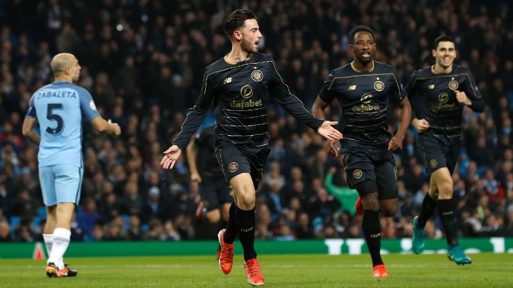 Patrick Roberts scored against his parent club as Celtic managed a draw.