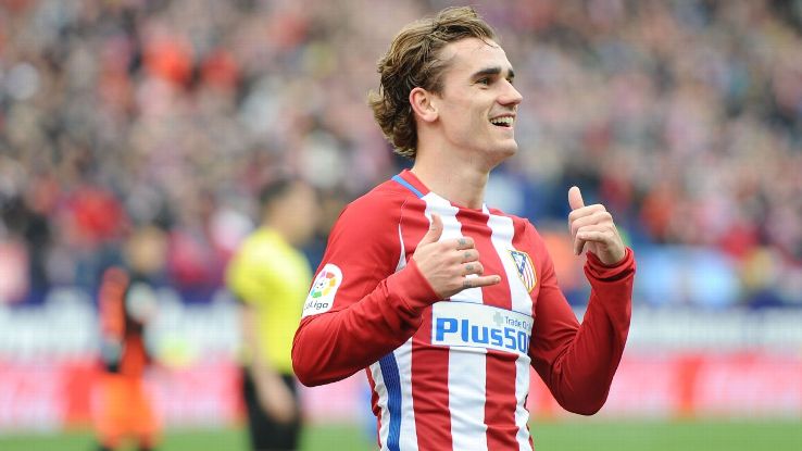 Antoine Griezmann provided two goals in Atleti's home defeat of Valencia.