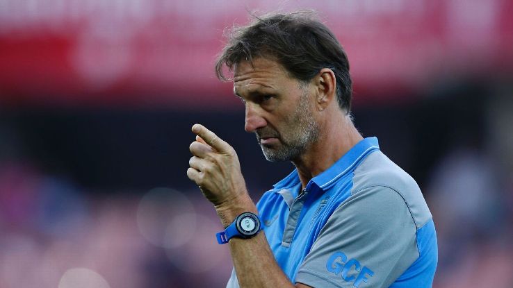 Tony Adams during Granada's La Liga defeat against Celta Vigo in April 2017.