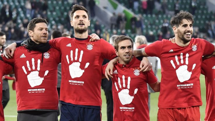 Bayern Munich secured their 26th Bundesliga title with a rout of Wolfsburg on Saturday.