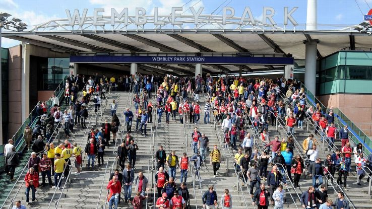 Wembley fans train station