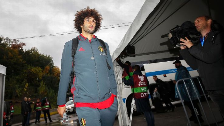 Marouane Fellaini of Belgium