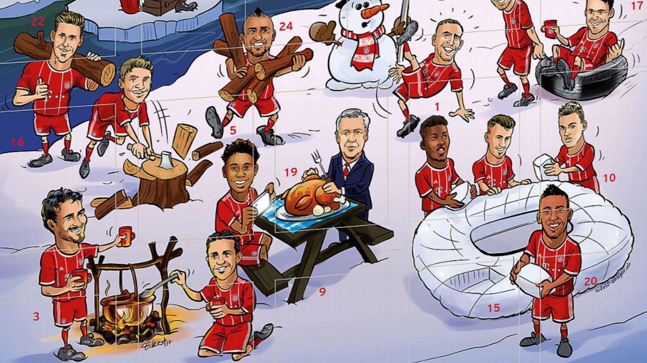 Carlo Ancelotti appears on Bayern Munich's official advent calendar