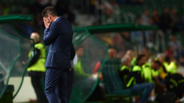 Diego Simeone during Atletico Madrid's 1-1 draw with Villarreal.