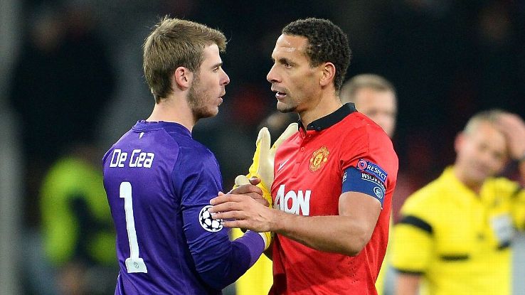 Manchester United's David De Gea and Rio Ferdinand