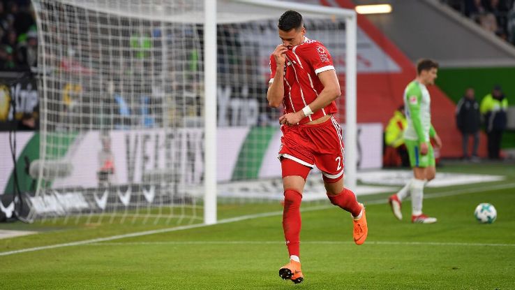 Sandro Wagner's goal vs. Wolfsburg was his second since returning to Bayern.