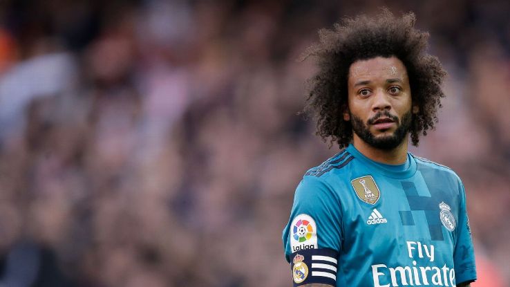 Marcelo in action for Real Madrid against Valencia.