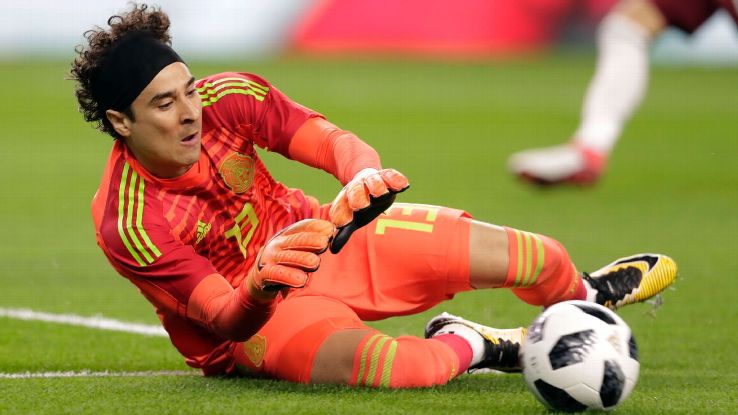 Guillermo Ochoa makes a save during Mexico's friendly against Croatia.