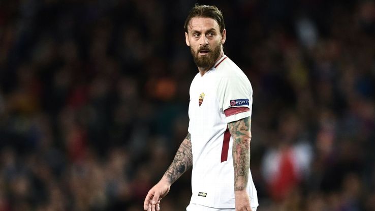 Daniele De Rossi scored an own goal in Roma quarterfinal with Barcelona.