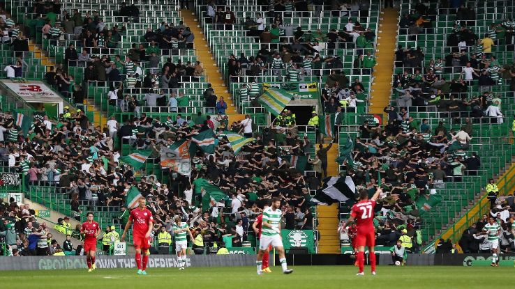 The safe standing area at Celtic Park