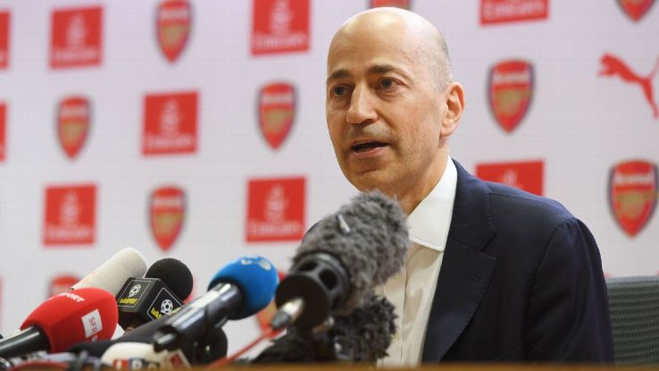 Ivan Gazidis faces the media after Arsene Wenger's exit announcement.