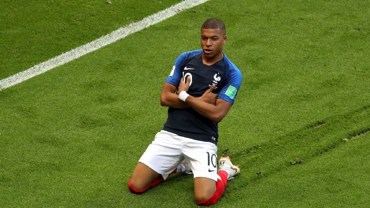 Kylian Mbappe has scored three goals at the World Cup with France.