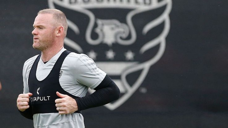 Wayne Rooney trains with his new club D.C. United.