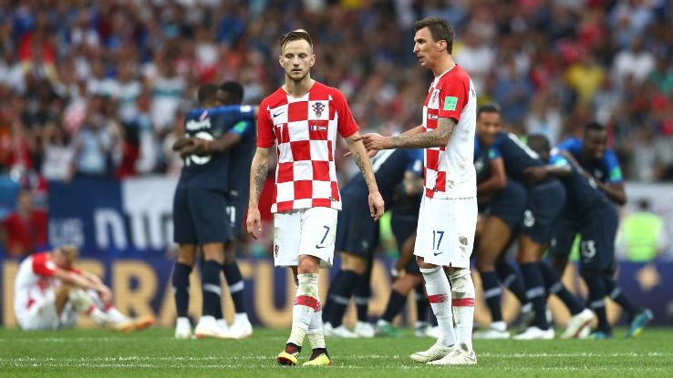 Despite the efforts of Ivan Rakitic, left, and Mario Mandzukic, right, Croatia came up short vs. France.