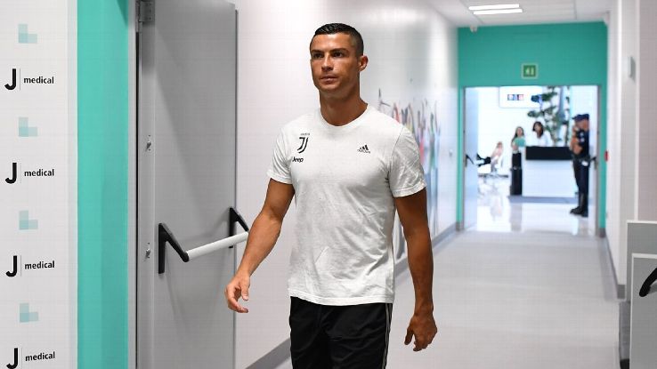 Juventus' Cristiano Ronaldo inside Jmedical.