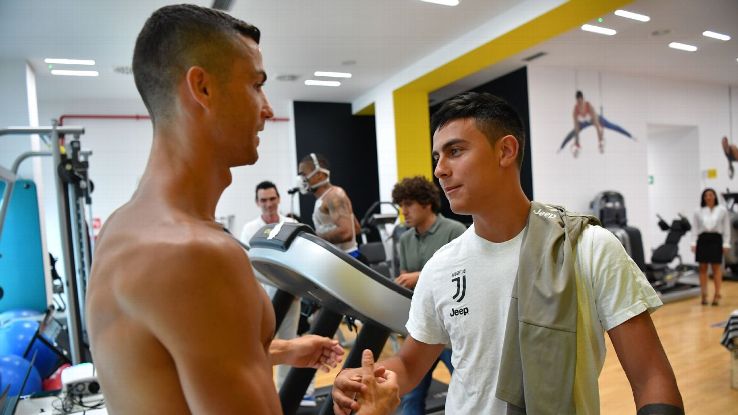 Juventus' Cristiano Ronaldo and Paulo Dybala go through medical tests at Jmedical.