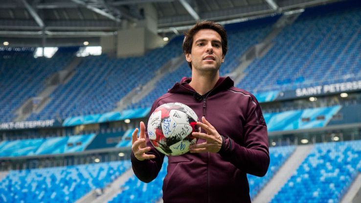 Former AC Milan player Kaka at the St. Petersburg Stadium.